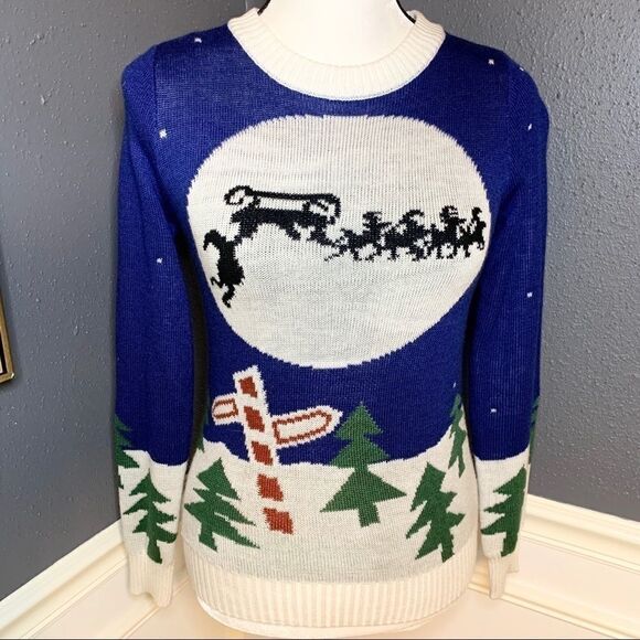Tipsy Elves Runaway Sleigh ugly Christmas sweater - Picture 3 of 5
